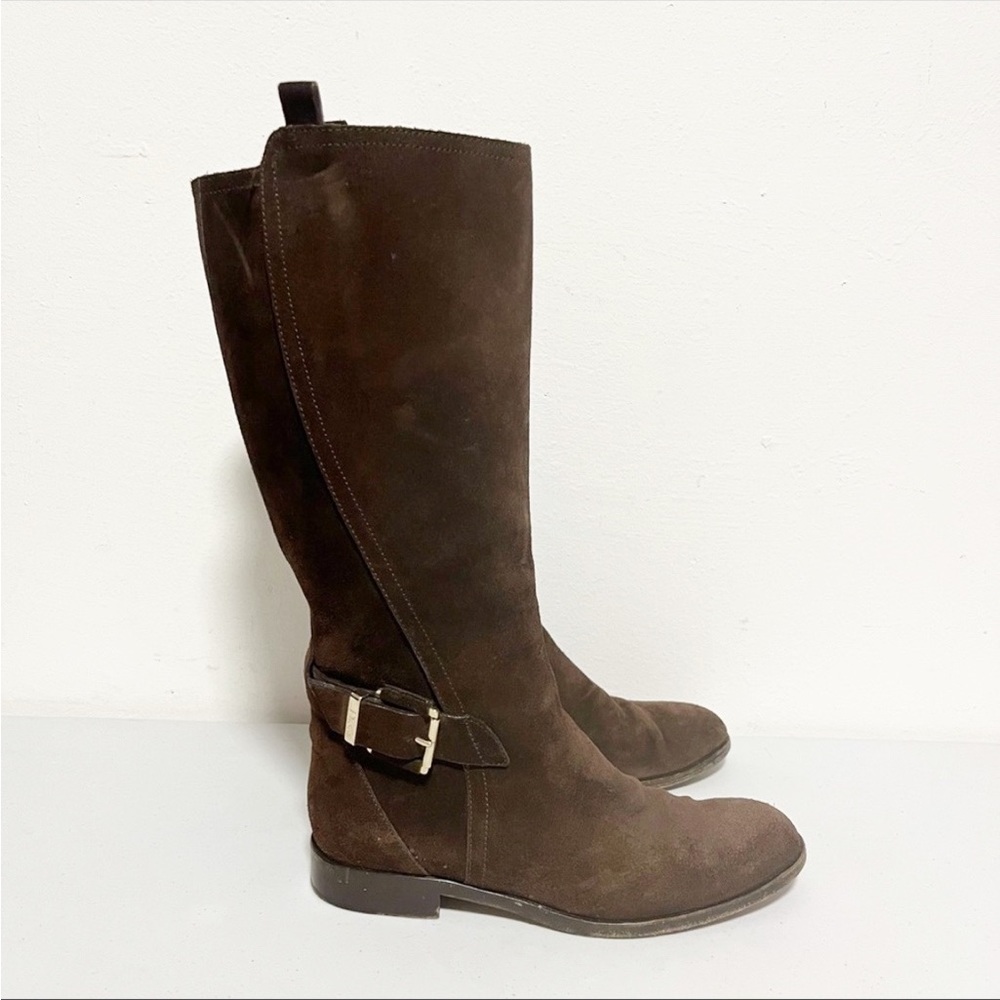 CHRISTIAN DIOR Brown Suede Pull On Boots